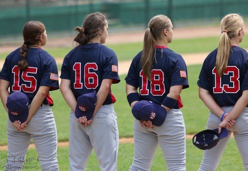 Respecting the flag.