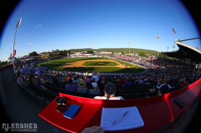 A place to lean and keep score, with a great view.