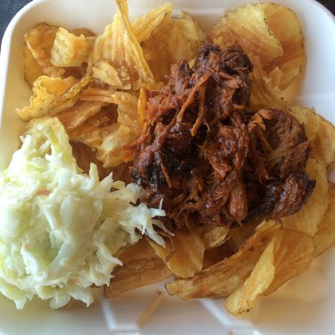 The pulled pork, slaw, and chips were a pretty good lunch.