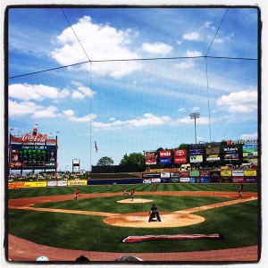 Though the ad walls in left and right are a little too much, the park overall is really nice.