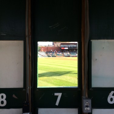 Looking out from the scoreboard in York.